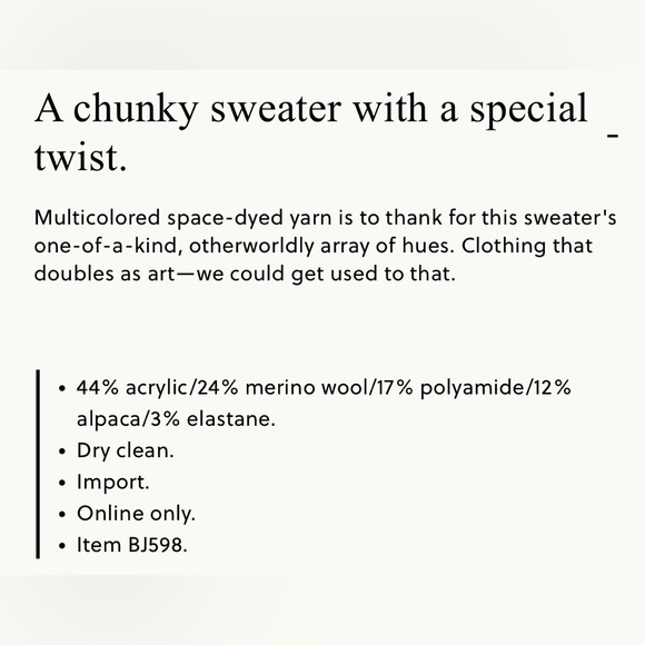 NWT J.Crew Cream and Multi-Colored Chunky Sweater- Size M - Picture 10 of 11